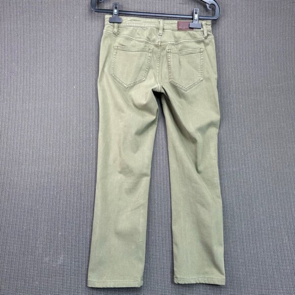 Lands End Womens Mid Rise Straight Leg Jeans Size 2P Khaki - Picture 2 of 13